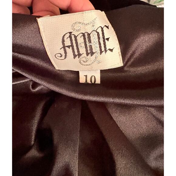 ANNE Black Maxi Women's Dress Beaded Shoulder Formal Evening Gown Size 10 - Picture 7 of 8